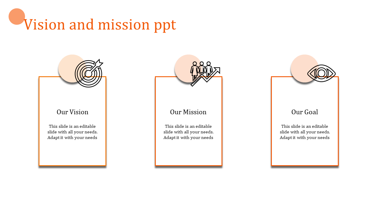 Free - Affordable Vision And Mission PPT Slide Design-Three Node
